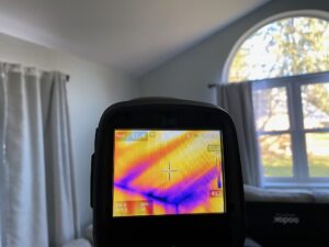 CFCC Infrared camera identify cold spots, air leakage.